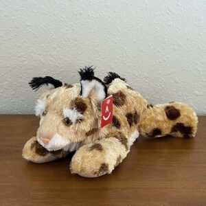 Aurora Bobby the Bobcat Plush‎ Stuffed Animal Floppy Laying Down 12 Inch T71